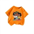 thumbnail image 3 of MEZZALL Kid Girls Cute Graphic T-Shirt Round Neck Short Sleeve Tee Summer Casual Tshirts Tops, Orange, 13-14 Years, 3 of 5