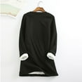 thumbnail image 4 of Jinhomg Christmas Deer Sweatshirts for Women Xmas Soft Cozy Sherpa Lined Crewneck Pullovers Fall Winter Casual Loose Long Sleeve Holiday Tops Spring Saving Today Black XL, 4 of 6