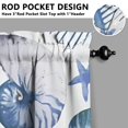 thumbnail image 5 of Kitchen Curtains 36 Inch Short - 3 Panel Set, Nautical Starfish Beach Seashell Mermaid Theme, Rod Pocket Window Curtain for Tropical Farmhouse, Easy Wash, 5 of 6