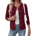 thumbnail image 2 of BTFBM Cardigan Sweaters for Wome Fall Clothes Long Sleeve Button Down Open Front Soft Knit Lightweight Sweater, 2 of 7