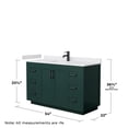 thumbnail image 5 of Wyndham Collection Miranda 54" Wood Single Bathroom Vanity in Black/Green, 5 of 6