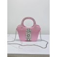 thumbnail image 5 of JIOMAY - Bolso de mano glamoroso con forma de cubo y asa de diamantes de imitación para noche, de diseñador de lujo, de satén de seda, para mujer, monedero, 5 of 5