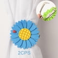 thumbnail image 4 of Par de alzapaños decorativos con diseño de girasol para cortinas de ventana y decoración del hogar Clip azul, 4 of 9