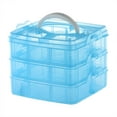 thumbnail image 2 of facefd Clear Jewelry Organizer Box Holding Organizers Household 3-layer Craft Accessories Storage Boxes Sundries Containers blue, 2 of 5
