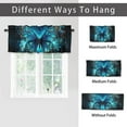 thumbnail image 6 of Blue Butterfly Rod Pocket Thermal Insulated Curtain Valance Glowing Butterflies Starry Sky Thermal Insulated Room Darkening Curtain for Dinning Room 54 by 18 in, 1 Panel, 6 of 6