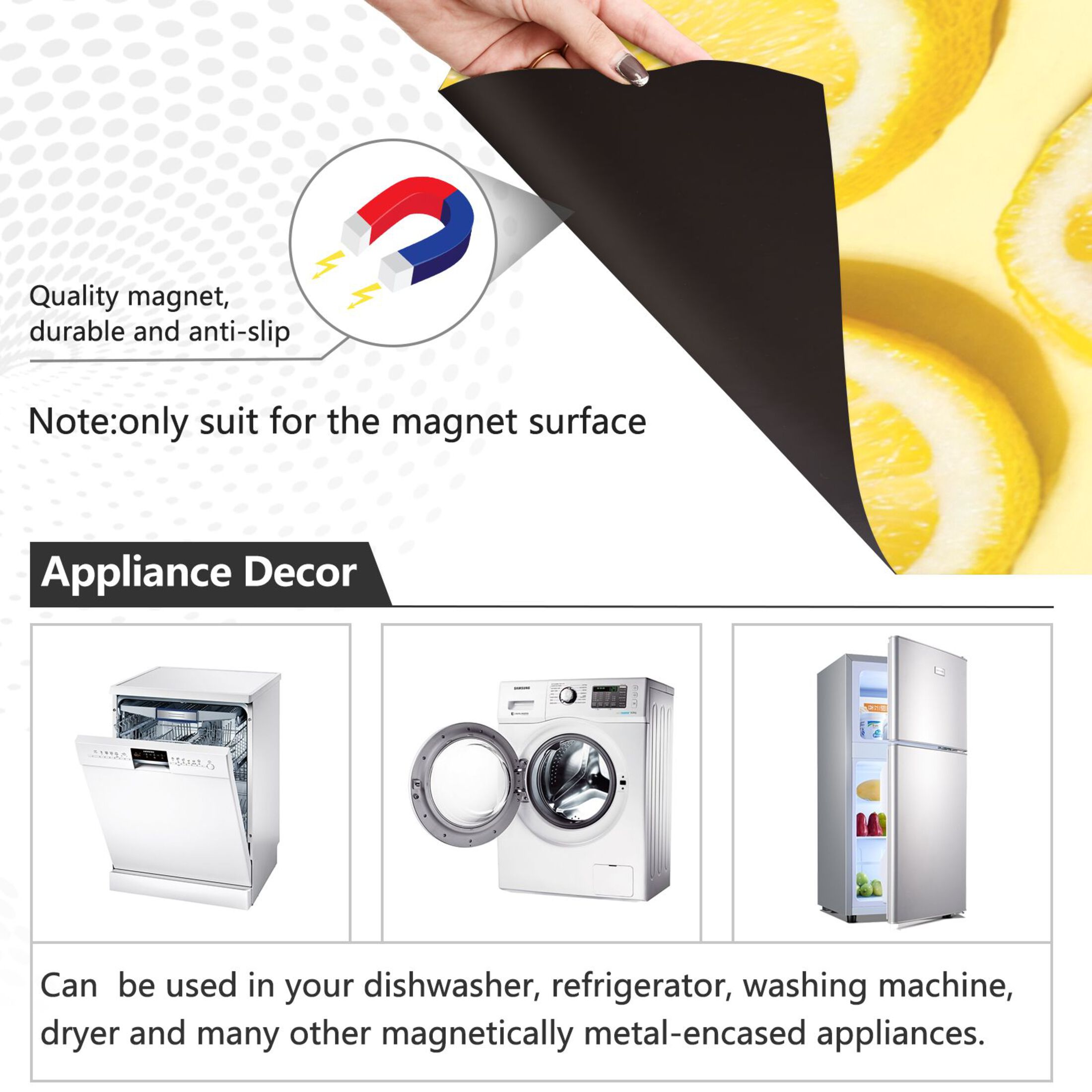 IAUYY Magnetic decorative sticker - 23x26 Inch PVC Refrigerator Decorative Cover, Removable DIY Art for Kitchen Appliances Light and Transparent