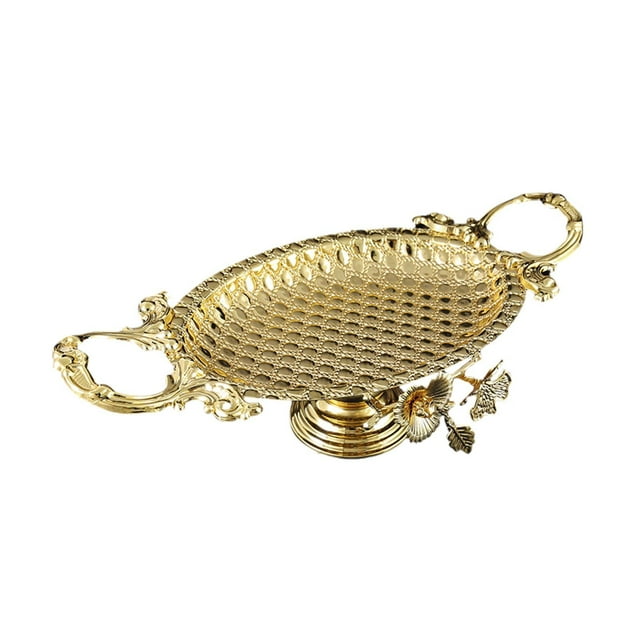 Plato de fruta, bandeja para servir, plato de hierro para servir café, té, plato para aperitivos de fiesta, centro de mesa decorativo para fiestas de Oval