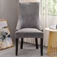thumbnail image 3 of Velvet Armless Wingback Chair Cover,Stretch Sloping Side Armchair Cover Removable Washable Anti-Dust Reusable Soft Accent Chair Slipcover for Dining Room Banquet Kitchen Decor-6 Pcs-light grey, 3 of 8
