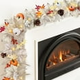 thumbnail image 6 of Guvpev 6FT Fall Garland with Lights, Artificial Autumn Maple Leaf Garland with Pumpkin, Berry & Pine Cone, Fall Hanging Vine Thanksgiving Decorations for Mantel, Front Porch, Indoor Outdoor Decor, 6 of 7