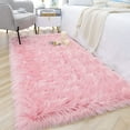 thumbnail image 7 of Homore Modern Soft Faux Bedroom Carpet, Outdoor Rugs, 2' x 3' , Pink, 7 of 7