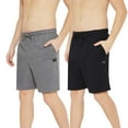 thumbnail image 1 of Mens Shorts Casual Cotton Athletic Shorts Drawstring Workout Running Shorts with Pockets, 1 of 7