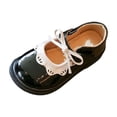 thumbnail image 2 of Ovbmpzd Girl's Sandals Size 6 Summer Low Heels Closed Toe Bow Black Sandals Party Princess Wedding Dress Strappy Shoes for Little Big Kid, 2 of 9