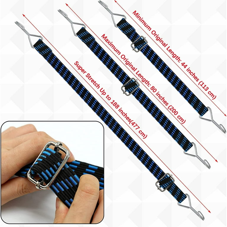 BUNGEE CORD WITH HOOKS (1'') FLAT HEAVY DUTY ADJUSTABLE MAXX