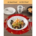 thumbnail image 3 of 13 Inch Round Placemats Set of 6, Christmas Red Non Slip Heat Insulation PP Table Mats, Yellow Reindeer Xmas Trees New Year Washable Place Mats for Kitchen Dining Party Table Decor, 3 of 7