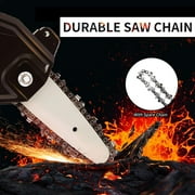 Mini Chainsaw, 4-Inch Electric Chainsaw Handheld Mini Pruning Shears Chainsaw for Tree Trimming Wood Cutting(2 Battery2 Chain)