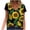 Army Green, variant on Fesfesfes Tops for Womem Casual Tops Comfy Fashion Womens Sunflower Print T-Shirts Round -Neck Casual Short Sleeves Tops Blouse V Neck Tees Summer Tops Tunic Summer