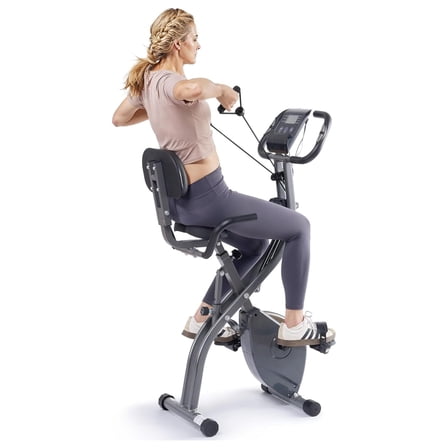 Exercise Bike Stationary Bikes for Home Recumbent Exercise Bike Folding with 10-Level Adjustable Resistance LCD Monitor Pulse Sensor Support Back Pad