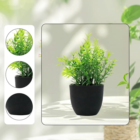 Mini planta artificial en maceta, pequeña planta falsa, gran regalo, artificial en maceta para decoración de mesa de café, baño, dormitorio
