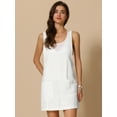 thumbnail image 3 of DARING DIVA Women's Sleeveless Adjustable Strap Denim Mini Pinafore Dress XS White, 3 of 6