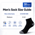 thumbnail image 7 of TAVENE 30 Pairs Mens Ankle Socks - Lightweight Thin Casual Quarter Bulk Socks Size 9-12 For Men, 7 of 7