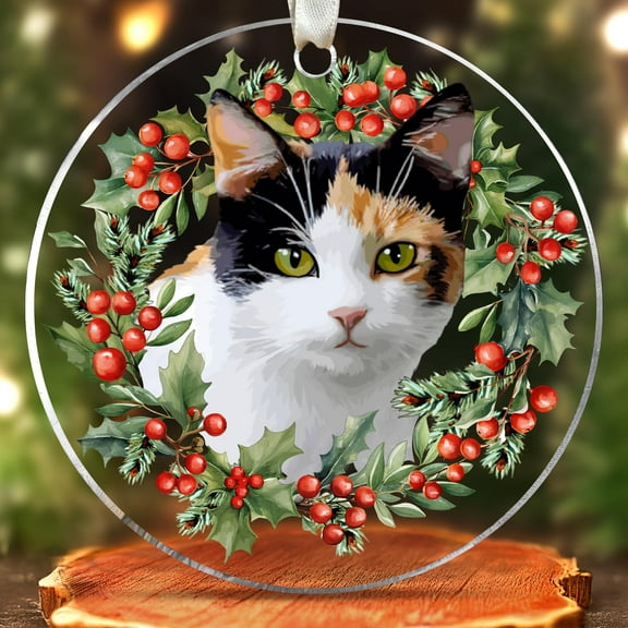 Calico Cat Christmas Ornament - Calico Cat Lover Gifts for Women, Men - Cats Ornaments for Christmas Tree - Acrylic Christmas Cats Ornament 2025