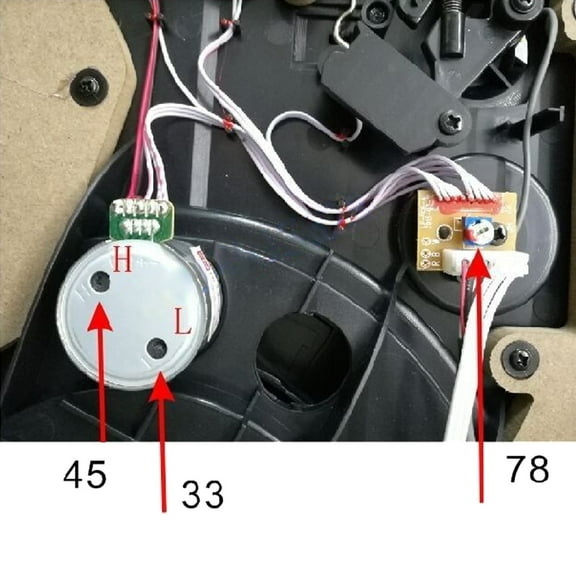 Yoetaun EG530SD-3F DC5-12V 3-Speed 33/45/78 Adjustable Metal Turntables Motor Sleeve Motor for Turntable RecordPlayer Color B