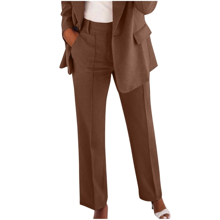 women's plus size brown dress pants Joseph Ribkoff Flare Dress Pant
