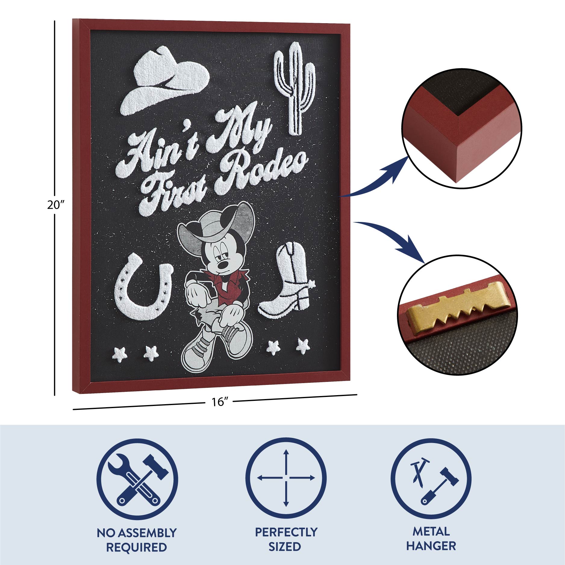 Disney Minnie Western, Wall Décor for Kids Room, 16" x 20"