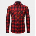 thumbnail image 4 of Men's Brushed Shirt Plaid Shirt Men's Casual Street Stripe Business Casual Long Sleeve Shirt, 4 of 6