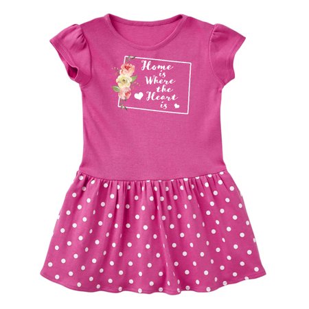 

Inktastic Colorado Home is Where the Heart is with Watercolor Floral Gift Baby Girl Dress