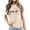 Beige, variant on Short Sleeve T Shirts for Women Summer Crewneck 2026 Casual Blouses Jesus Print Basic Vacation Tops