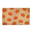 Fall Coir Doormat Welcome Pumpkins Door Mat Non-Slip Farmhouse Floor Mats Autumn Decorative Entrance Door Rugs for Halloween Thanksgiving Indoor Outdoor Bathroom Porch Decor
