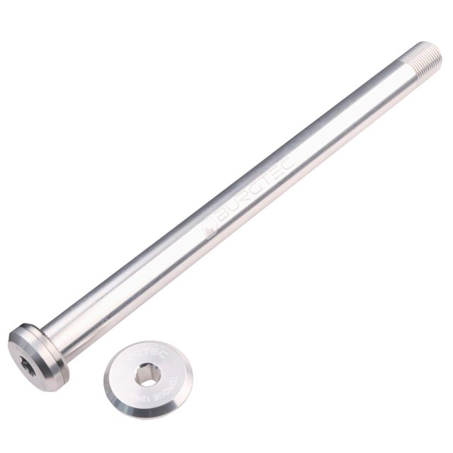 Burgtec Santa Cruz 12x168.5mm Rear Bicycle Axle - Rhodium Silver - 9457