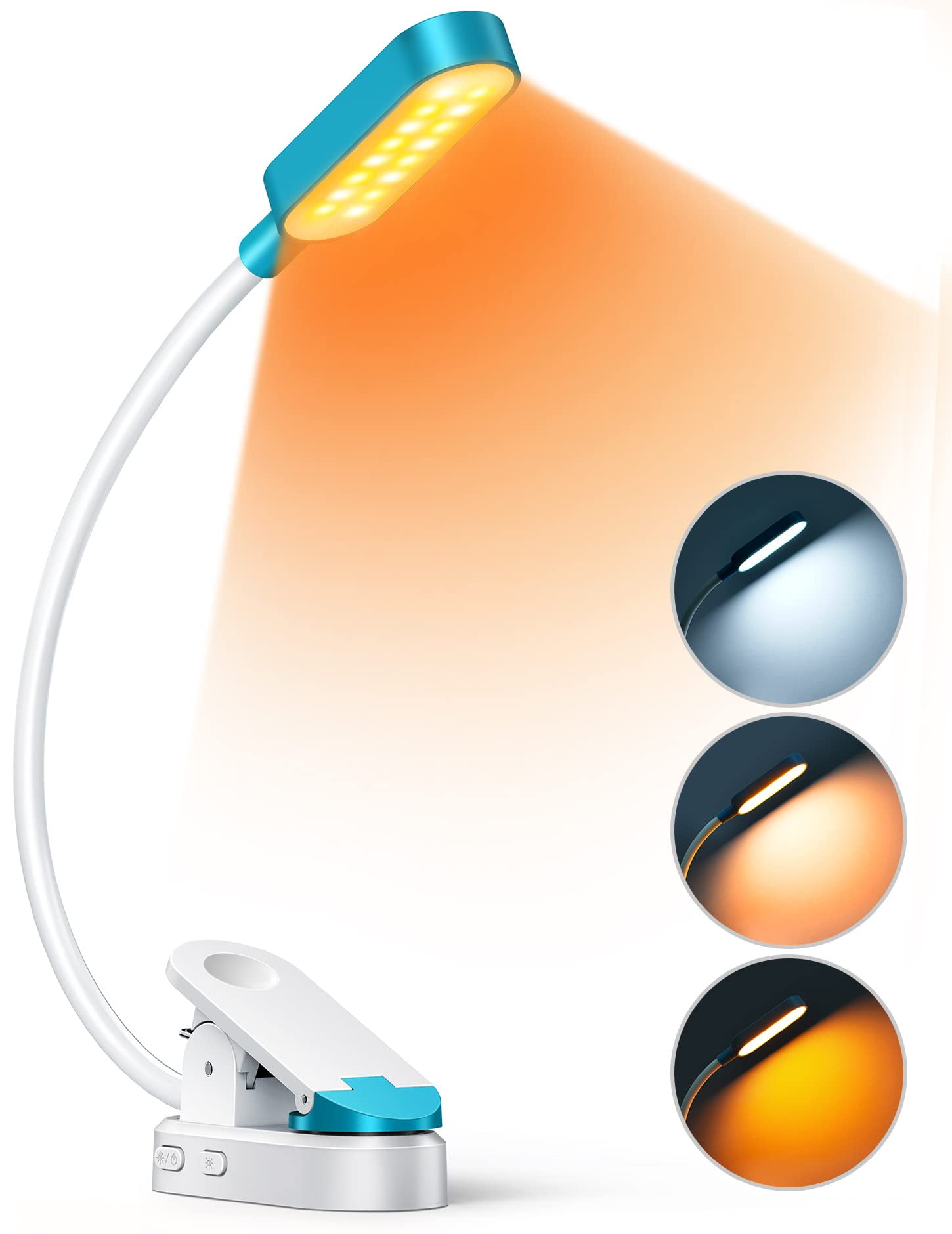 Rechargeable 16 LED Book Reading Light for Reading in Bed at Night