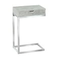 thumbnail image 2 of Monarch Specialties Accent Table, C-shaped, End, Side, Snack, Storage Drawer, Living Room, Bedroom, Grey Laminate, Chrome Metal, Contemporary, Modern, 2 of 4