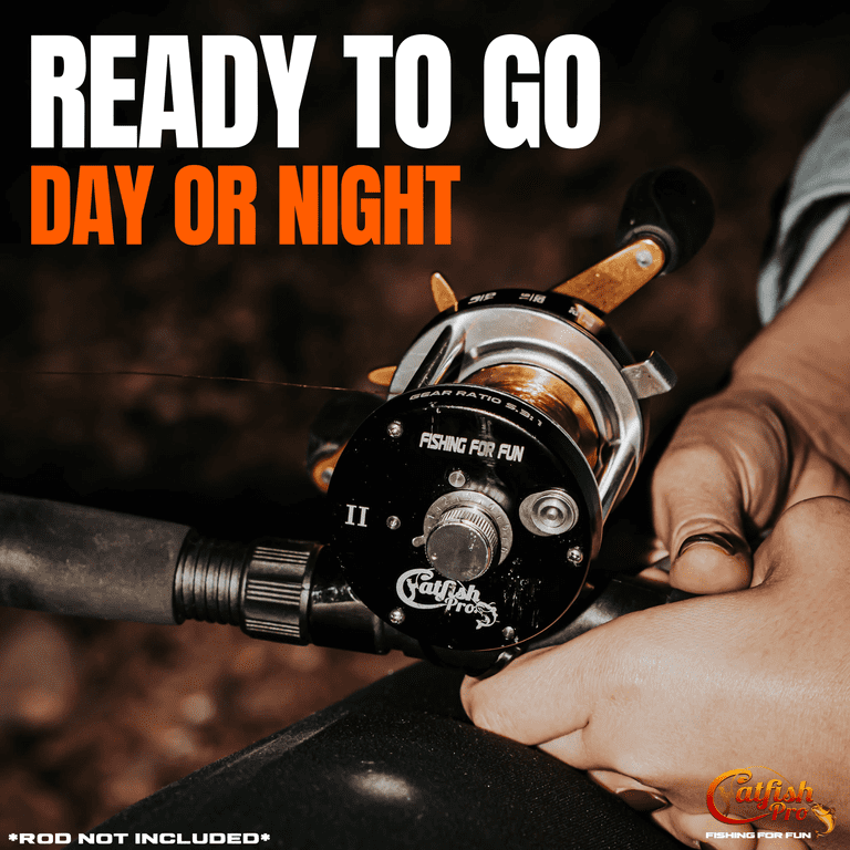 Catfish Pro Fishing For Fun 500 Round Baitcasting Fishing Reel Catfish Pro Fishing For Fun 500 Round Baitcasting Fishing Reel