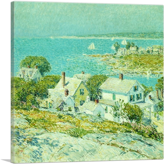 ARTCANVAS New England Headlands 1889 Canvas Art Print by Childe Hassam - Size: 12" x 12" (0.75" Deep)