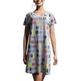 thumbnail image 2 of HLSOHJP Women's Cotton Nightgown Short Sleeve Cartoon Printed Sleep Dress Soft Summer Sleepwear Nightdress, 2 of 2