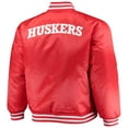 thumbnail image 3 of Men's Scarlet/Black Nebraska Huskers Big & Tall Reversible Satin Full-Zip Jacket, 3 of 6