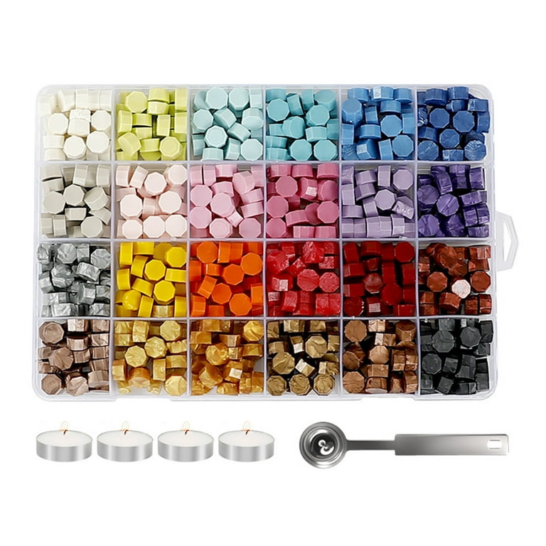 Wax Seal Kit 600pcs Sealing Wax Beads with 1pc Wax Melting Spoon