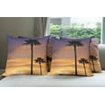 thumbnail image 6 of Ambesonne Tropical Throw Pillow Cover 4 Pack, Exotic Coconut Dreamy, 16", Yellow Black, 6 of 7