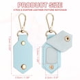 thumbnail image 2 of 4pcs Custom Leather Photo Keychain Personalized Picture Key Chain, Blue, 2 of 7