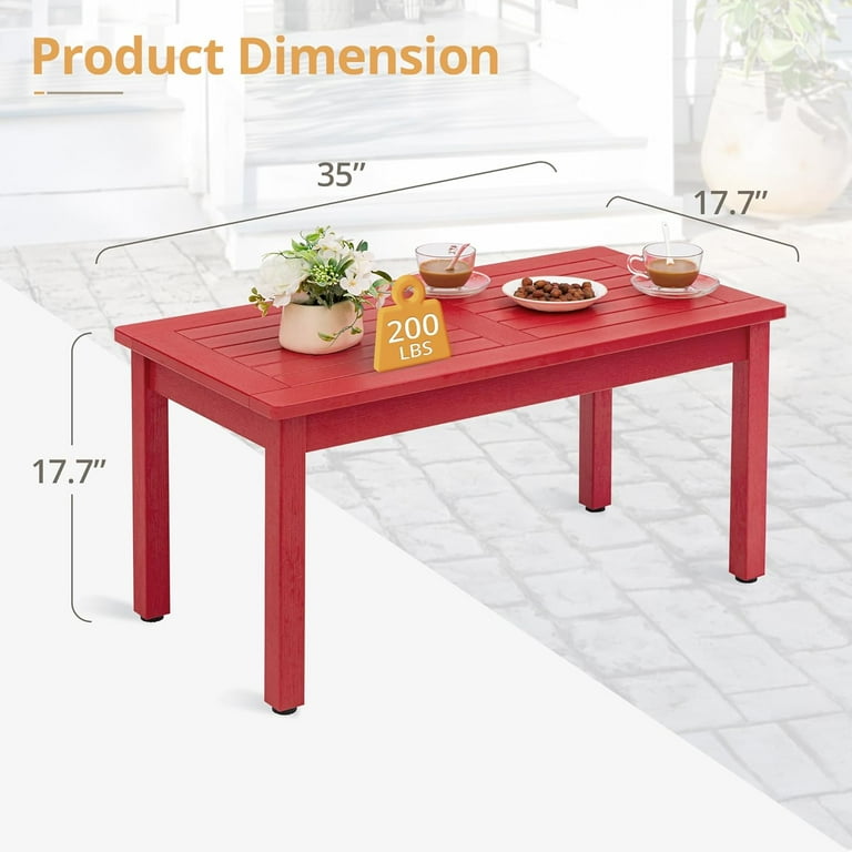 Red outdoor coffee table hotsell