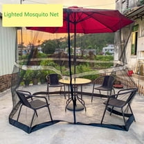 Patio Umbrella Mosquito Net with Double Zipper Door, Polyester Mesh Screen for 7-10Ft Outdoor Market & Cantilever Umbrellas