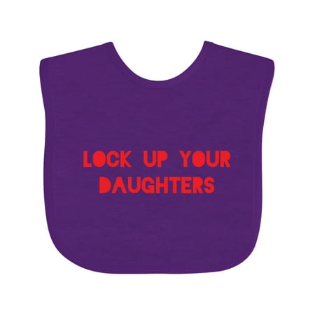 

Inktastic Lock Up Your Daughters Gift Baby Boy or Baby Girl Bib