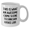 thumbnail image 2 of Funny Crime Scene Technician Gifts for Men - This Is What An Awesome Crime Scene Technician Looks Like - White Coffee Mug from Friend, 2 of 4