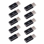ZMART Micro USB to USB C Adapter 10 Pack - Charging and Data Sync and Transfer - Plug Keyboard, Mouse, Memory and Devices in Type C Phone and Laptop Ports - Black (10 PACK)