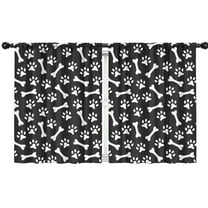 Blackout Kids Curtains,Paw Prints and Bones Childrens Insulated Curtains Set Of 2,Bedroom Essentials,Toddler Room Decor 42x54in(106x137cm)