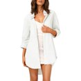 thumbnail image 1 of Blouses pour Femmes à Boutons, Coupe Ample, Manches Longues avec Poche, 1 of 4