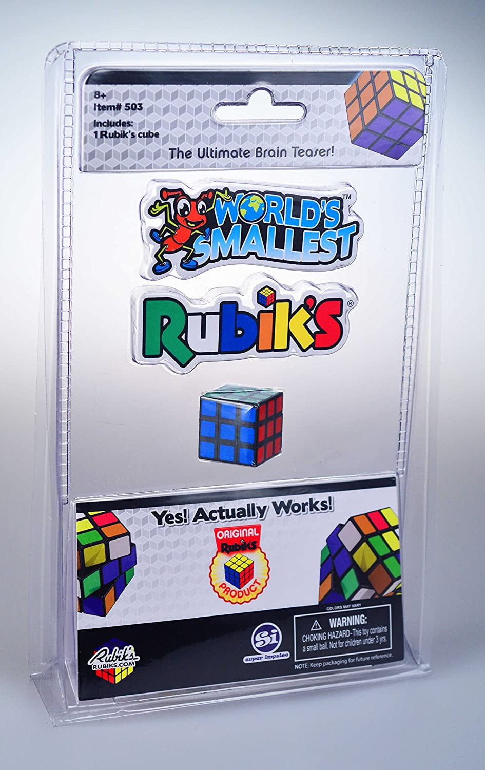 World's Smallest Rubik's Cube - Mini Puzzle, Travel Toy, Brain